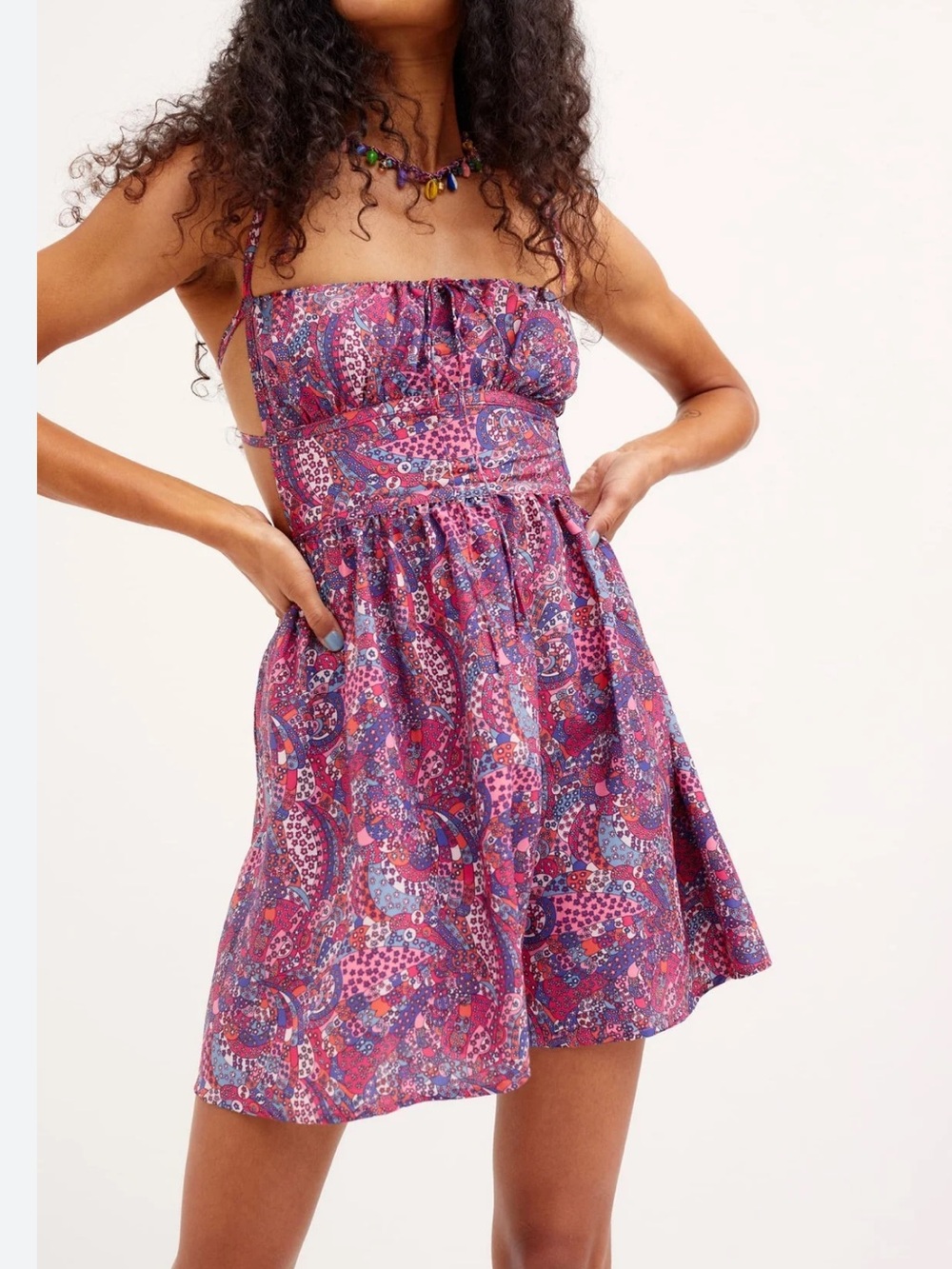 For Love & Lemons Tonya Mini Dress Features a LIBERTY patchwork  print